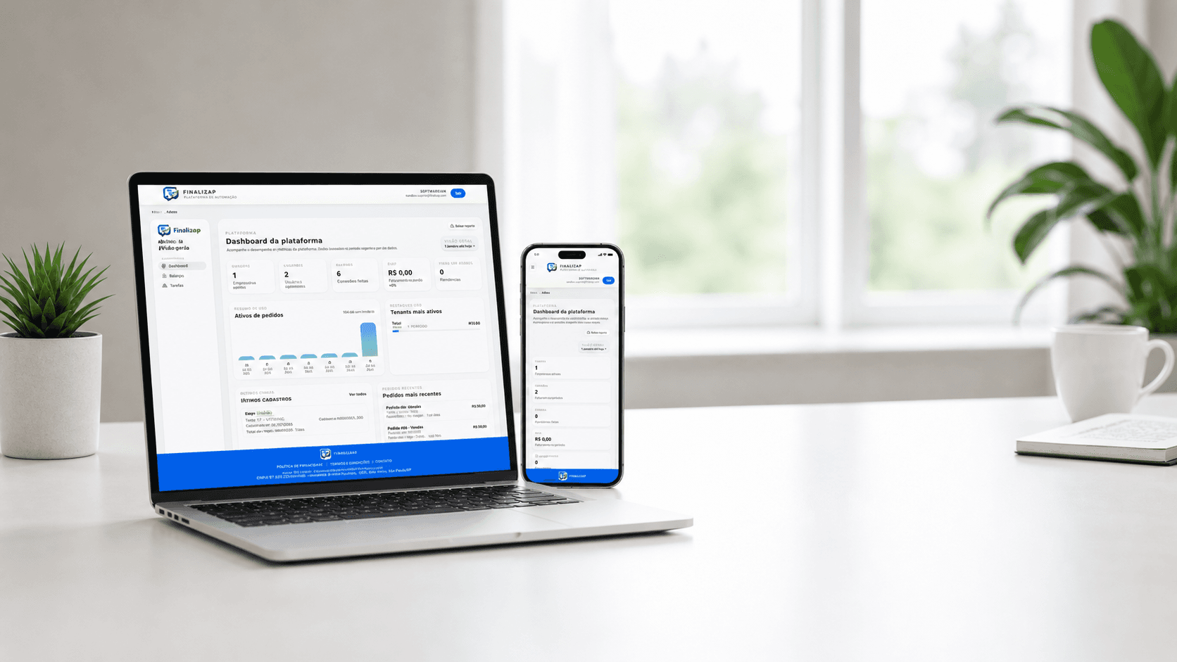 Dashboard da plataforma